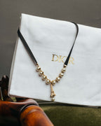 -SPECIAL- “DIOR” 2017-2023 Eiffel tower pearl ribbon choker