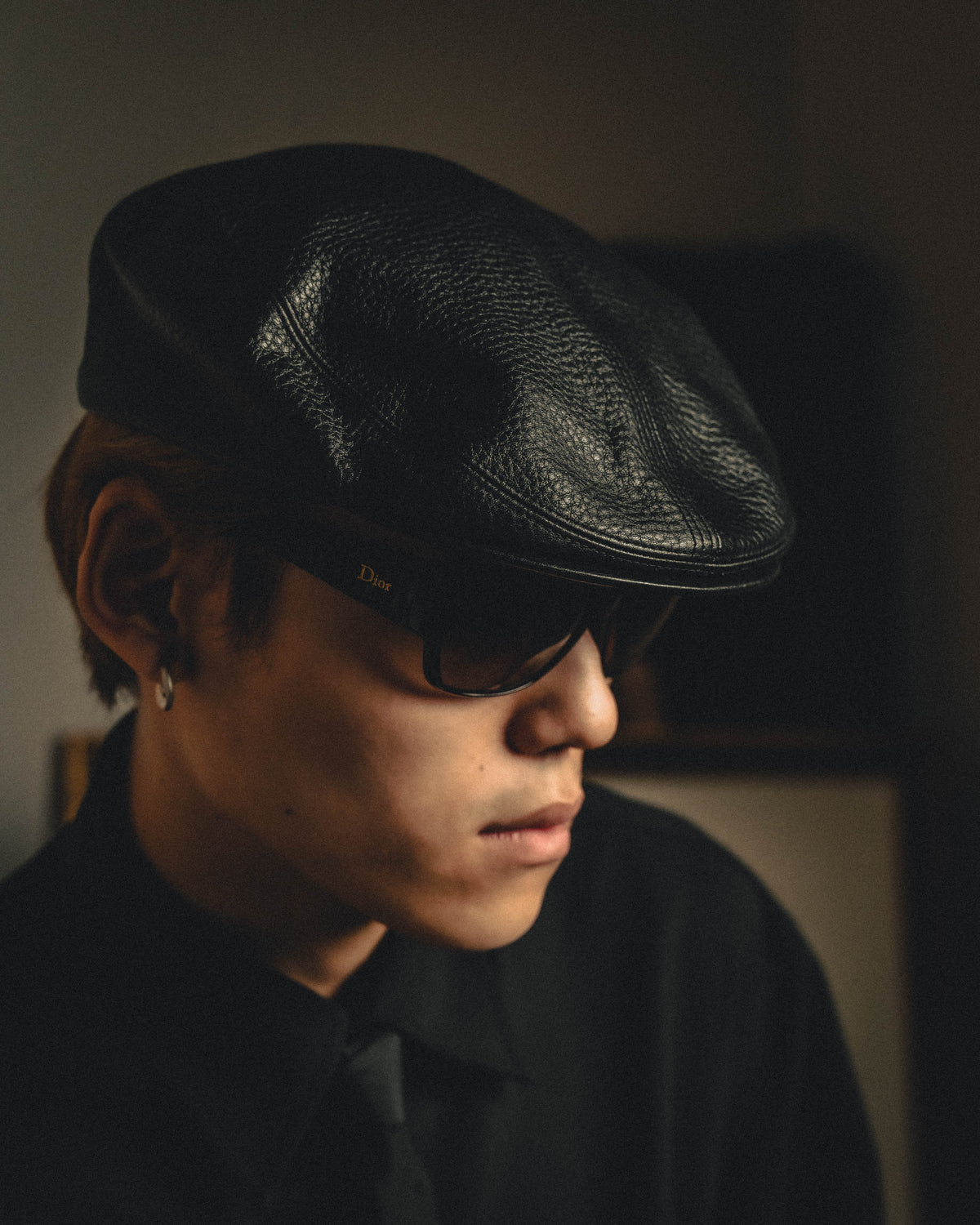 “Jean Paul Gaultier” 90’s Tonal embroidered leather hunting cap