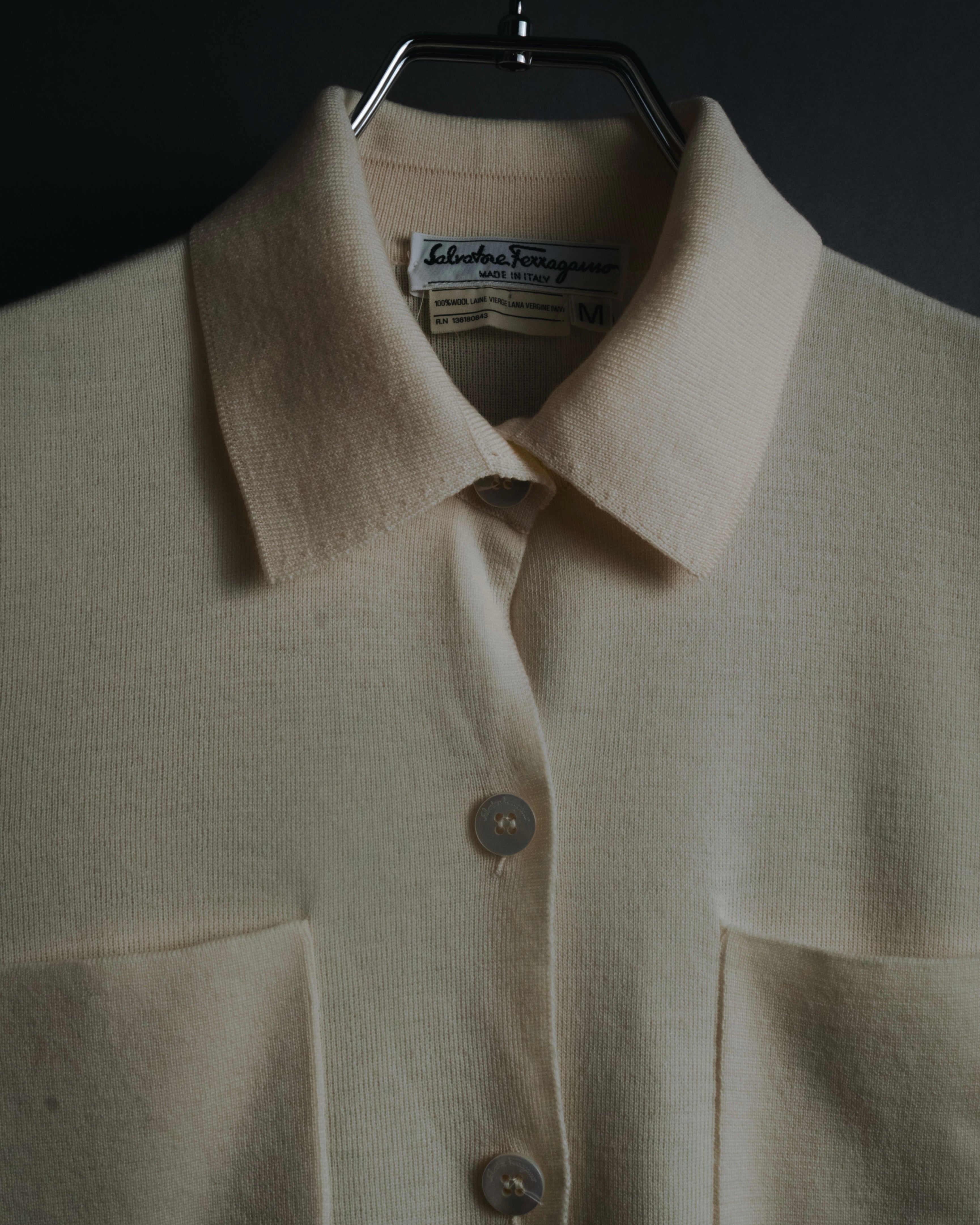 "Salvatore Ferragamo" 2000’s virgin wool knit shirt