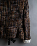 "PRADA" Multicolor mixed tweed short jacket