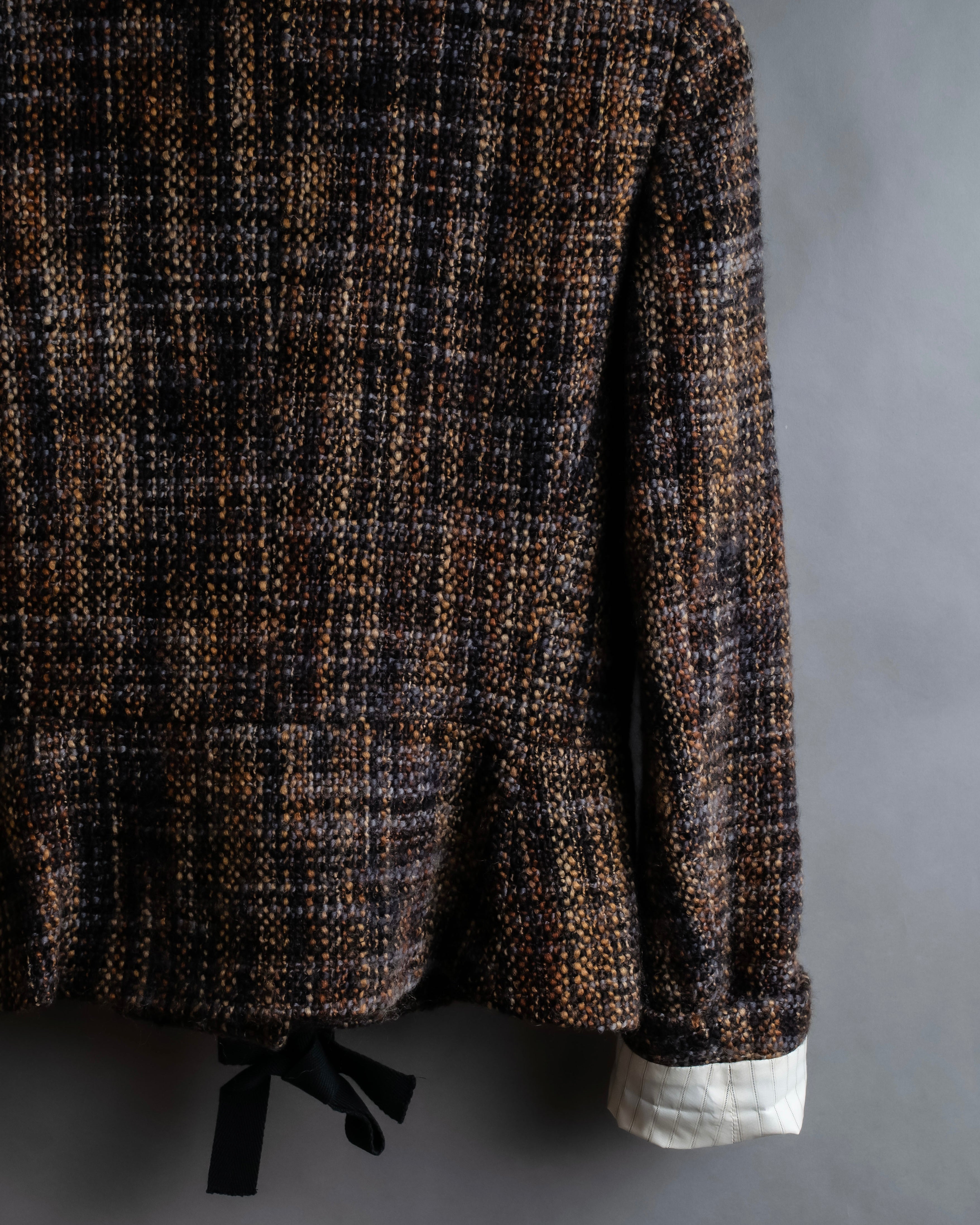 "PRADA" Multicolor mixed tweed short jacket