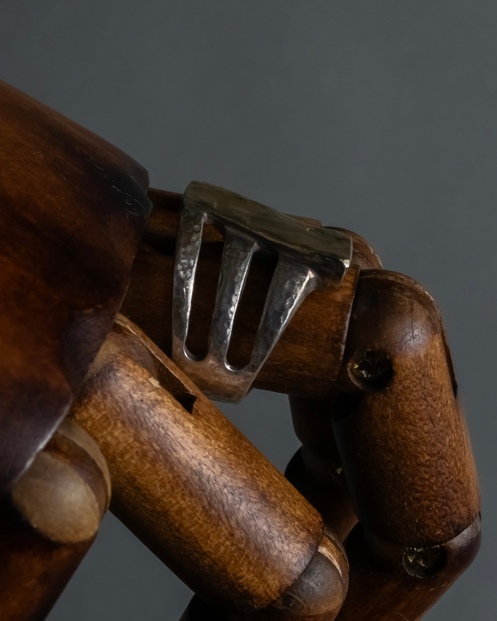 "Vintage gold combination silver ring"