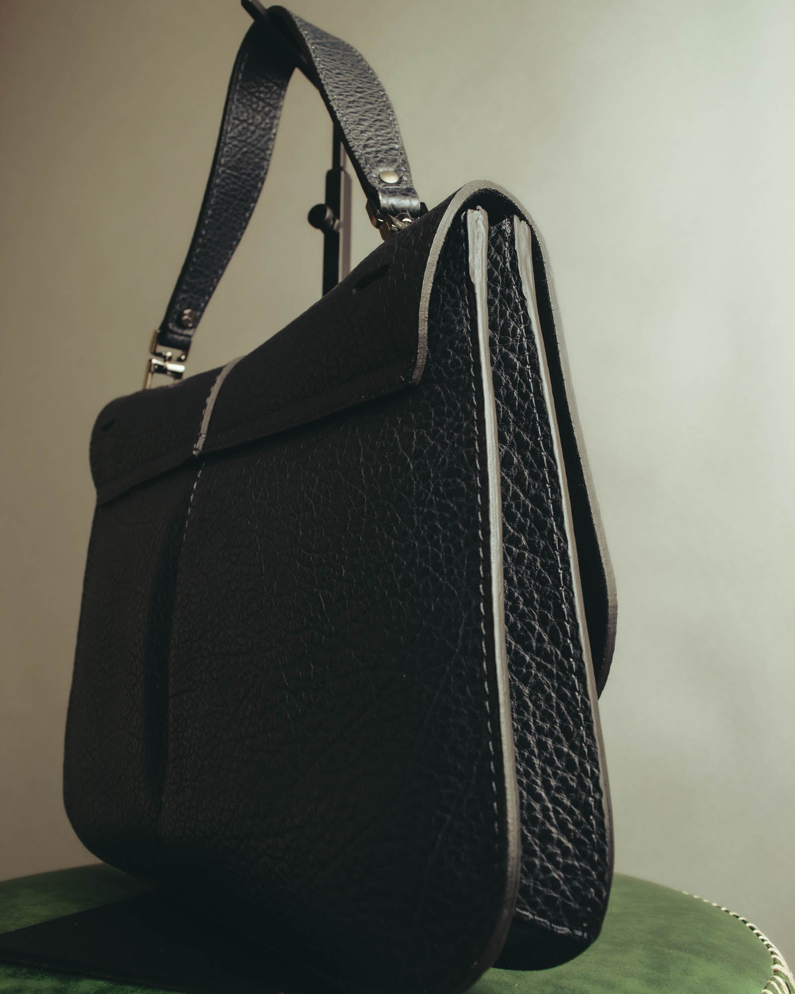 "GIANNI CHIARINI" 00's-10's Pebbled leather flap shoulder bag