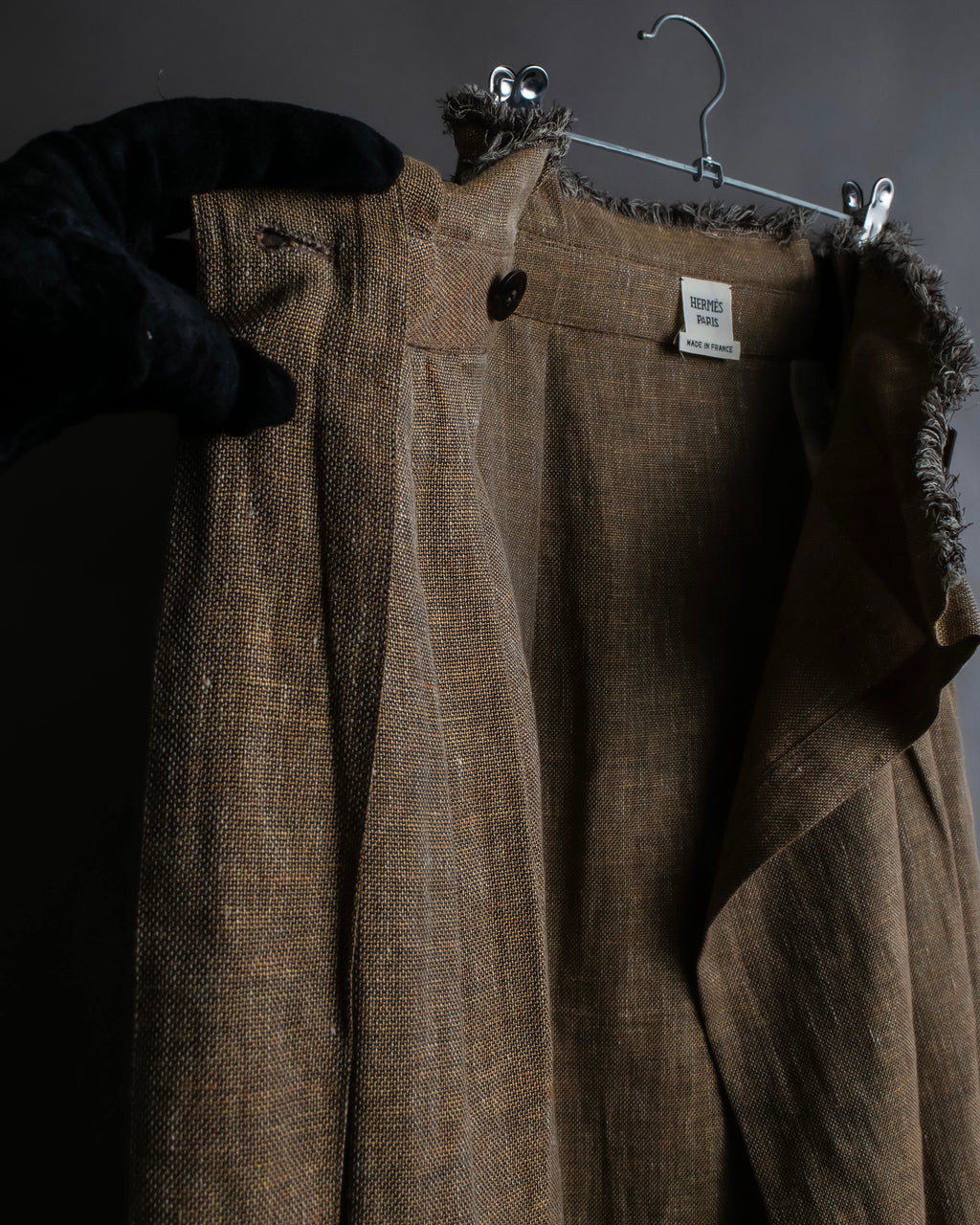 "HERMES" Gaultier period fringe design wrap skirt