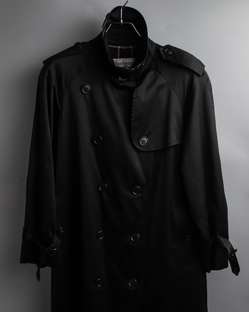 "BURBERRYS" Traditional detail double-breasted stand color trench coat