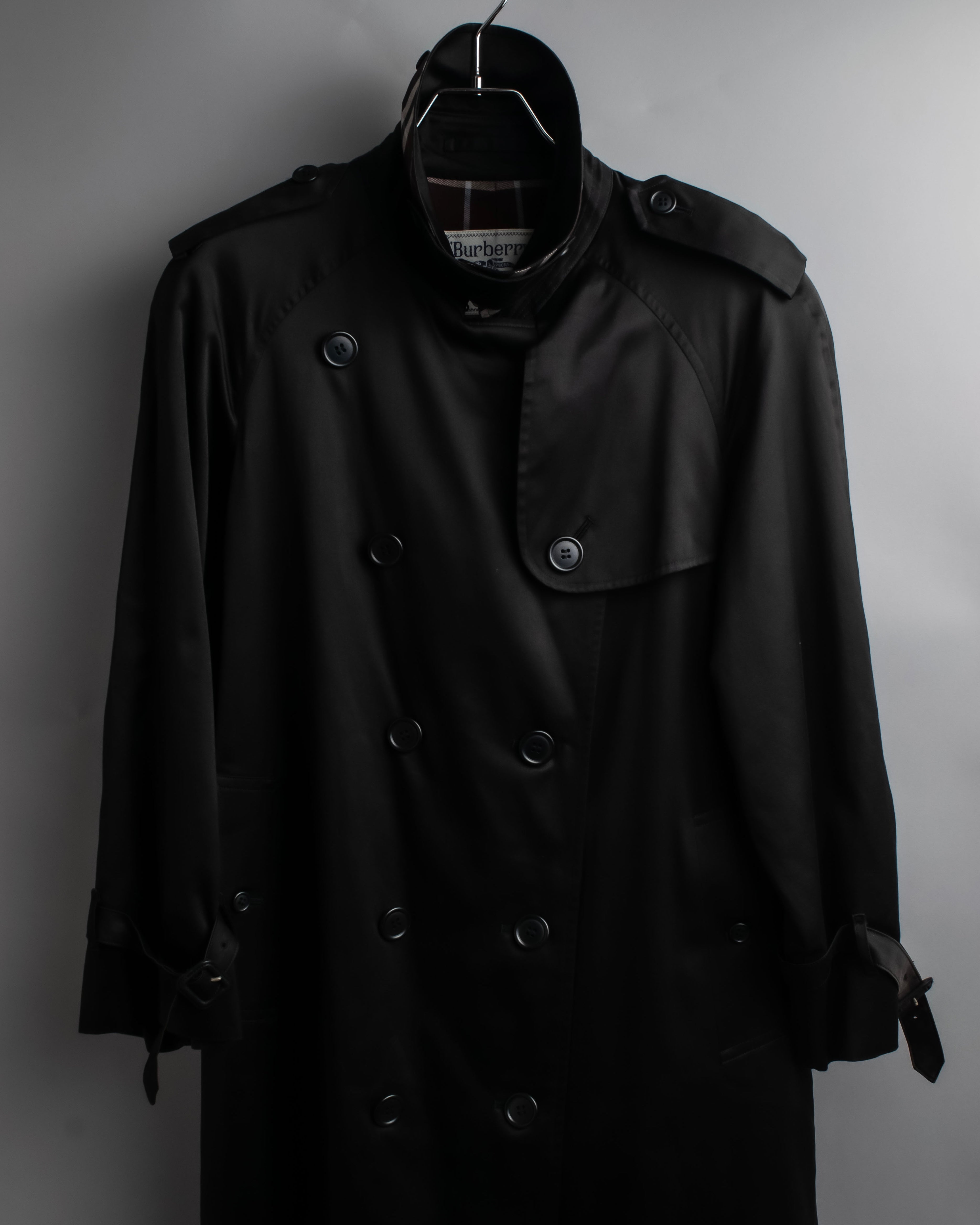 "BURBERRYS" Traditional detail double-breasted stand color trench coat