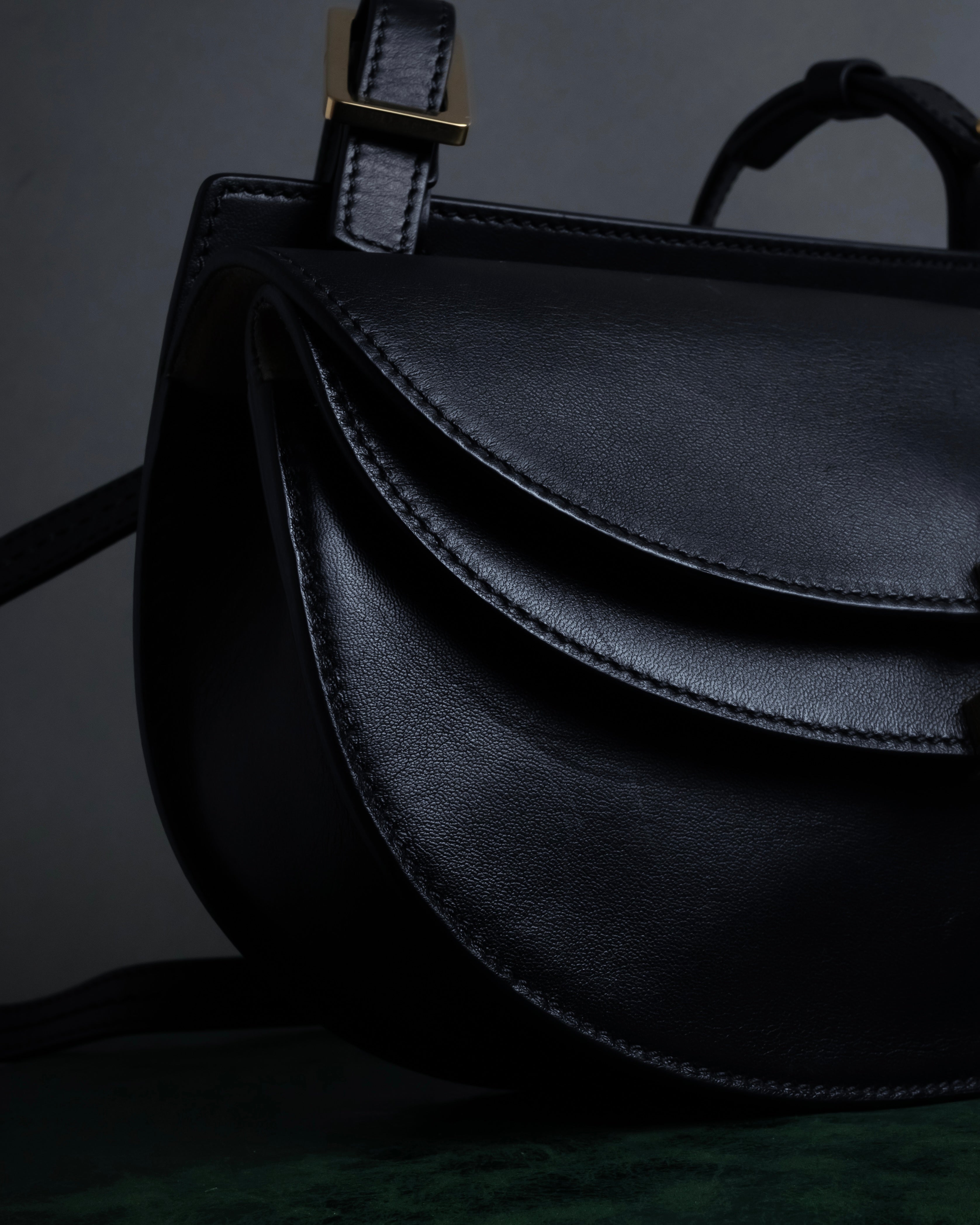 "Chloe" Georgia double flap design leather bag