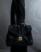 “JIL SANDER” Gold buckle 2 way nylon hand bag