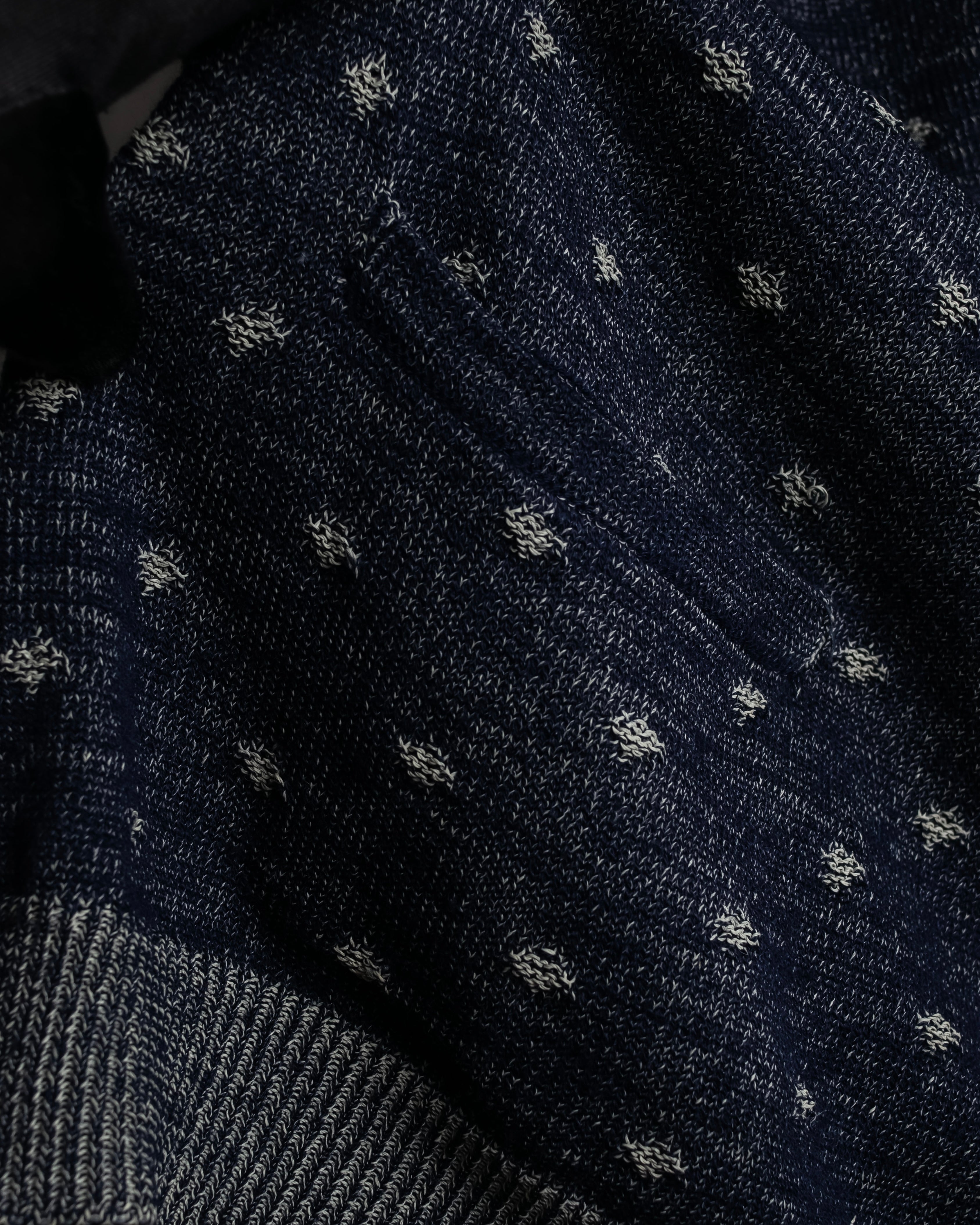 "Vintage abstract polka dot knit cardigan"