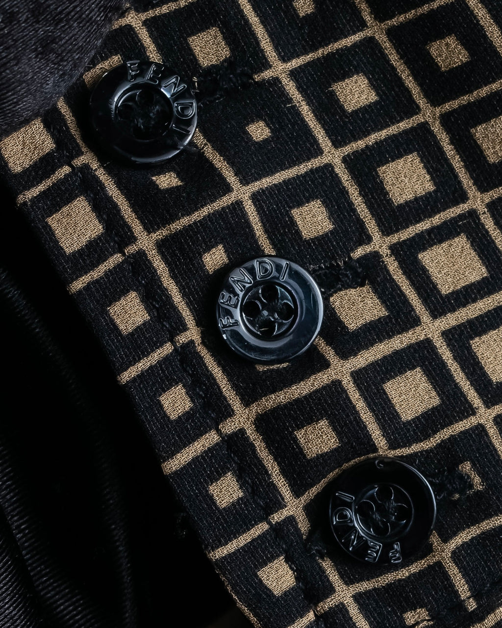 "FENDI" Geometric pattern logo printed shirt