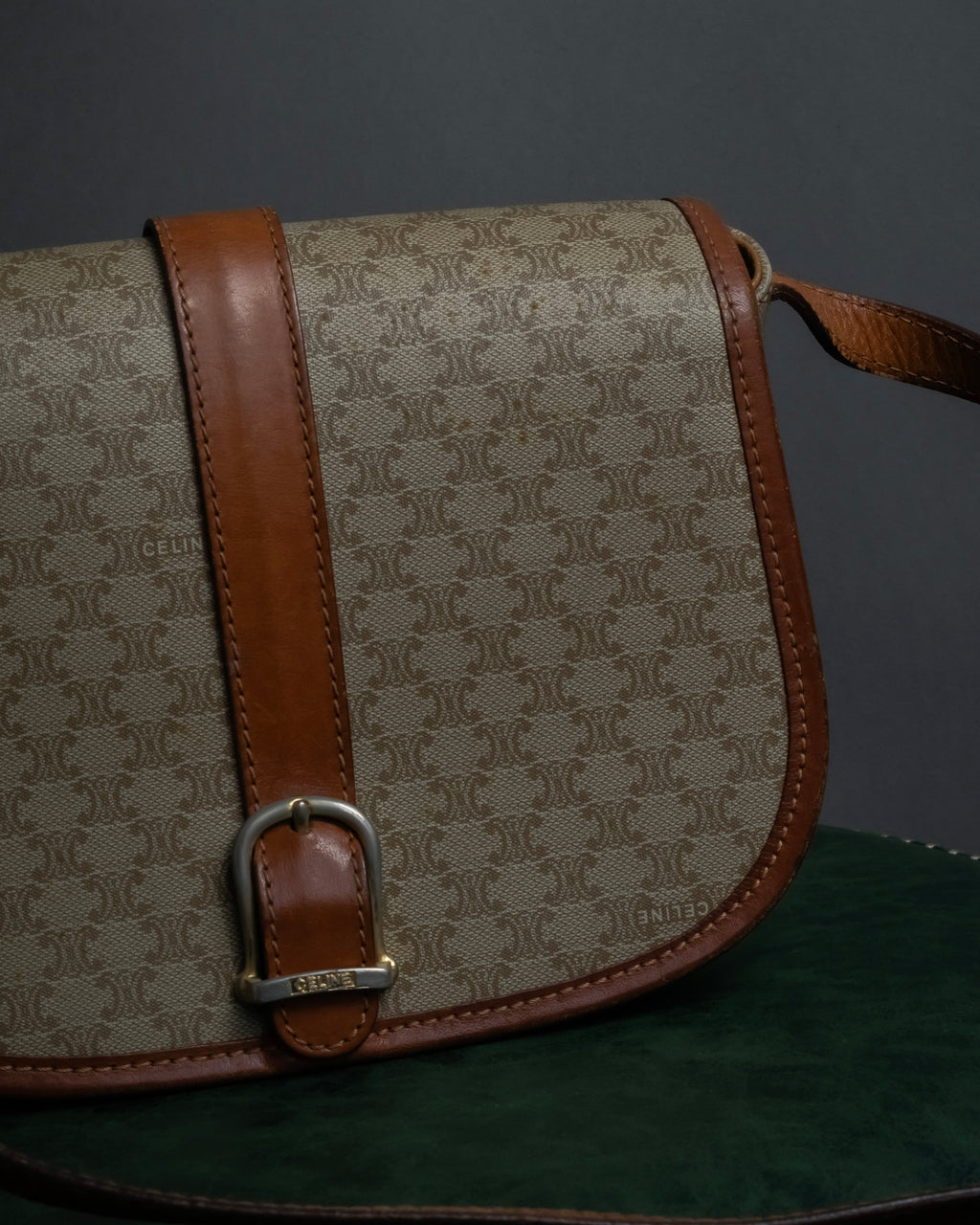 "CELINE Macadam pattern combination shoulder bag