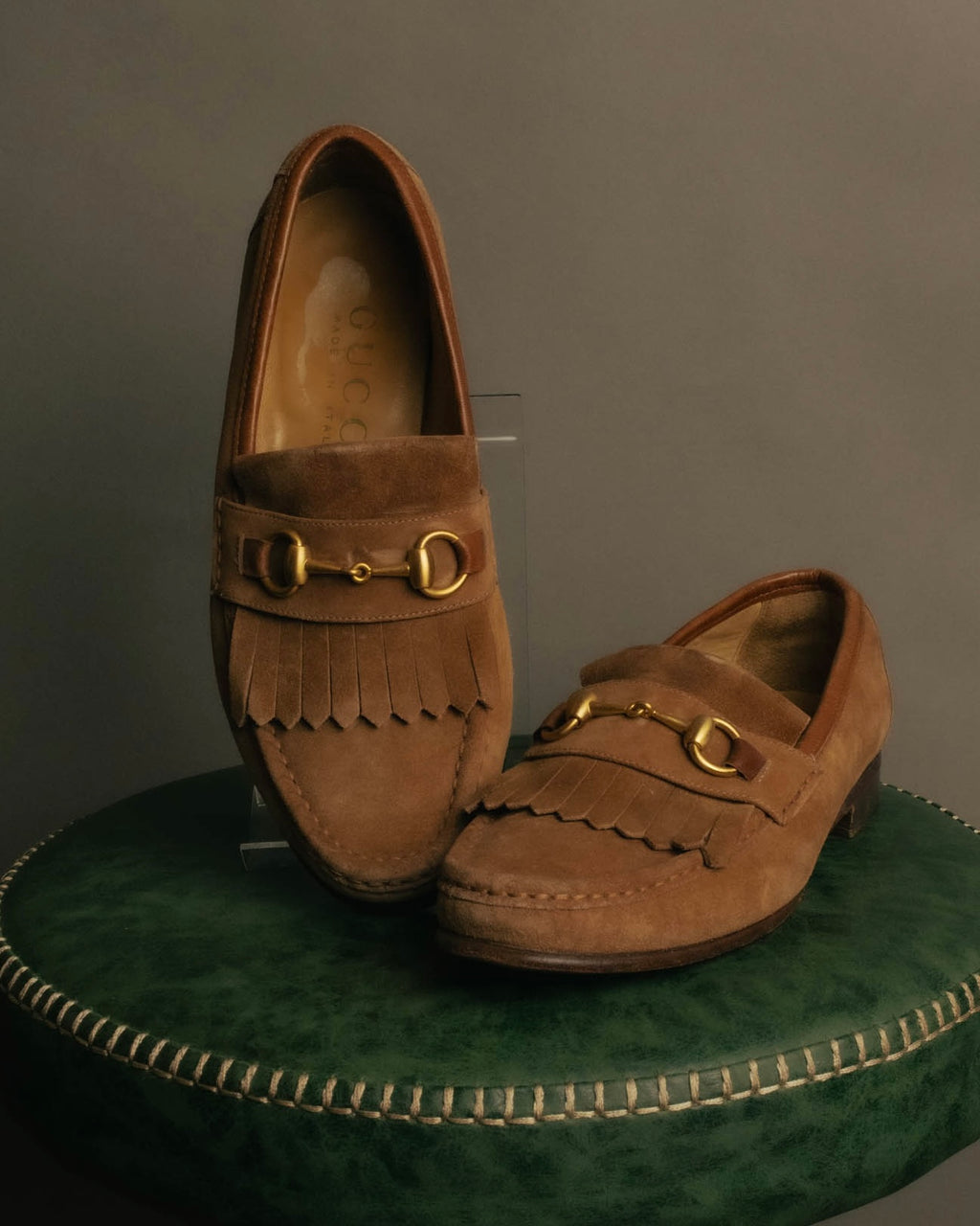 “GUCCI” 90’s-00’s Horsebit suede fringe loafers