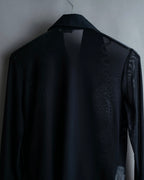 Vintage double zip ribbon flower design sheer jacket