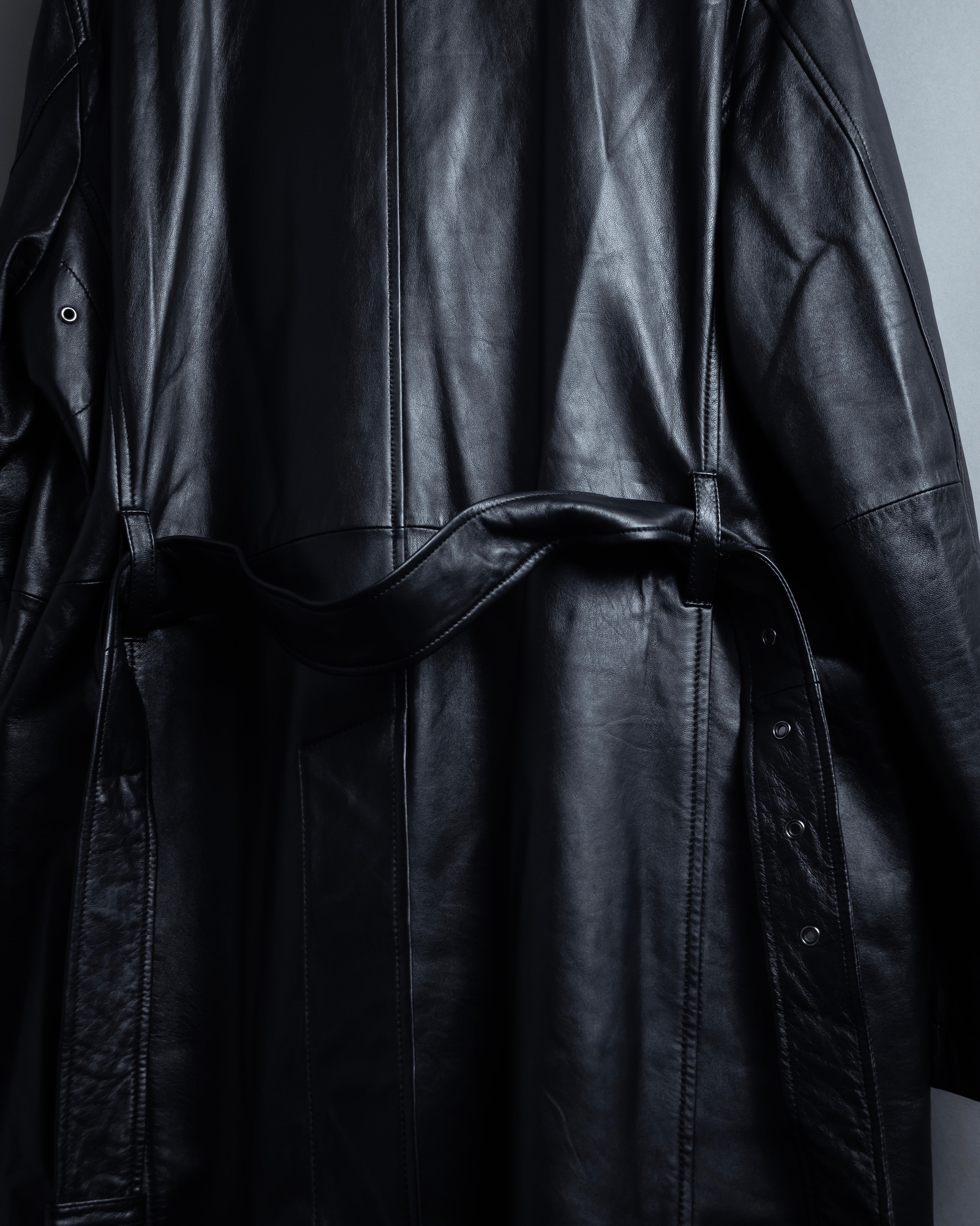 "DURBAN" Double zipper sheepskin leather coat