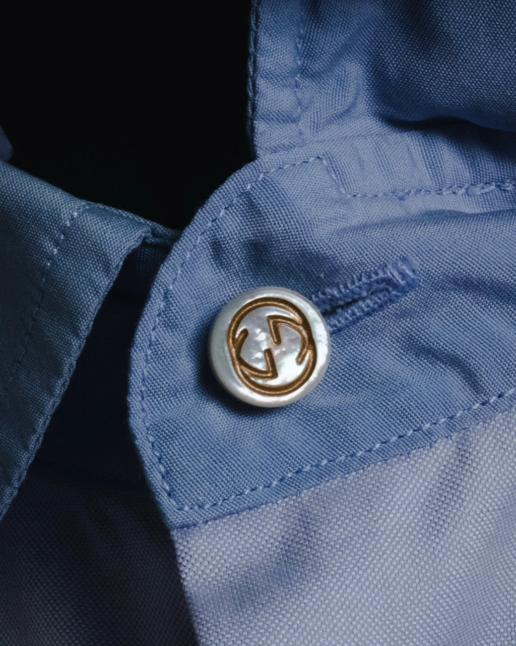 "GUCCI" Michele design tonal contrast-collar classic dress shirt