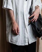 "HUGO BOSS" Linen oversized half sleeve button down shirt