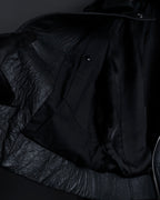 -SPECIAL- "Rick Owens" 15AW Beautiful wrinkles front zip leather jacket