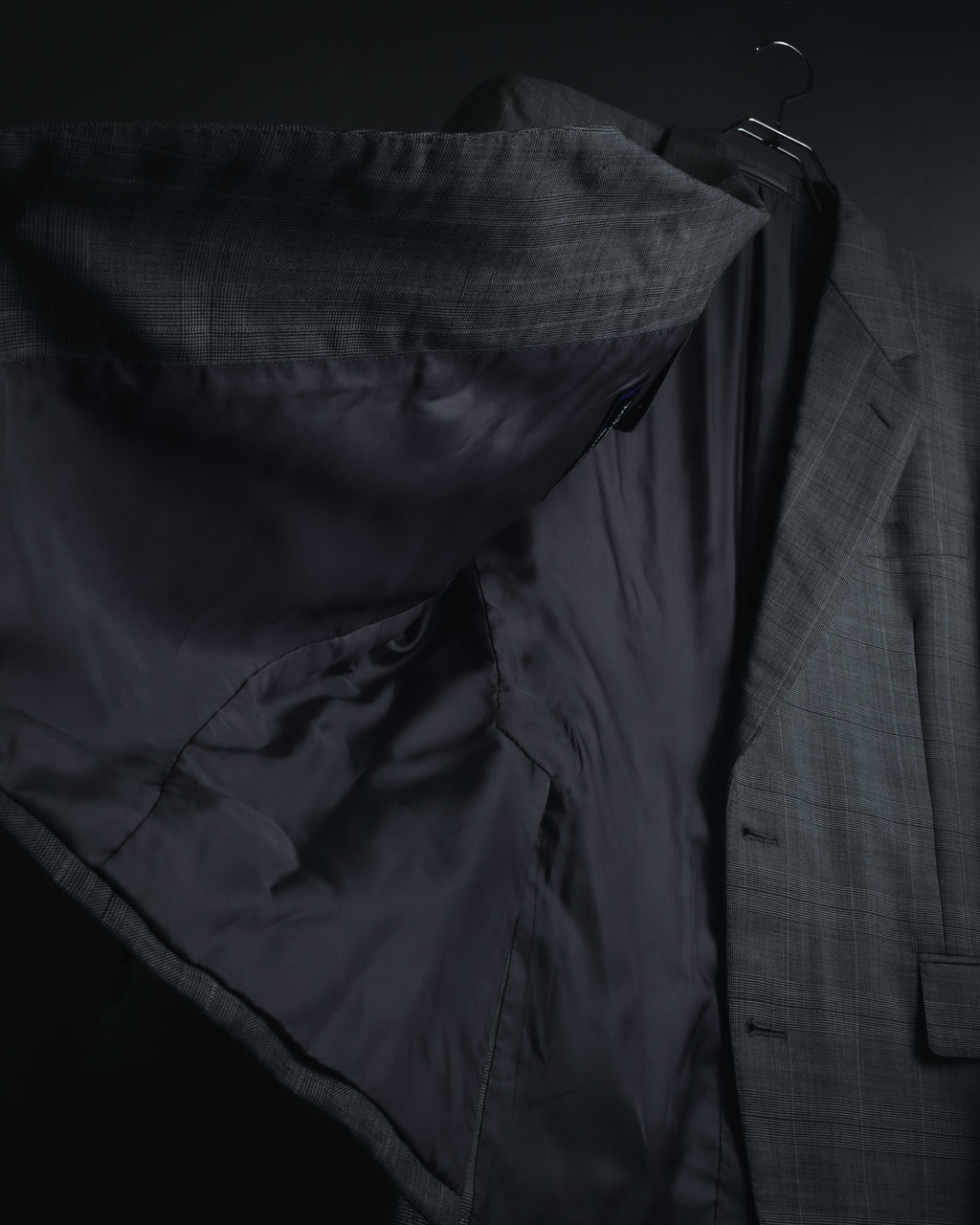 "YVES SAINT LAURENT" 80’s-90’s glen check tailored suit set