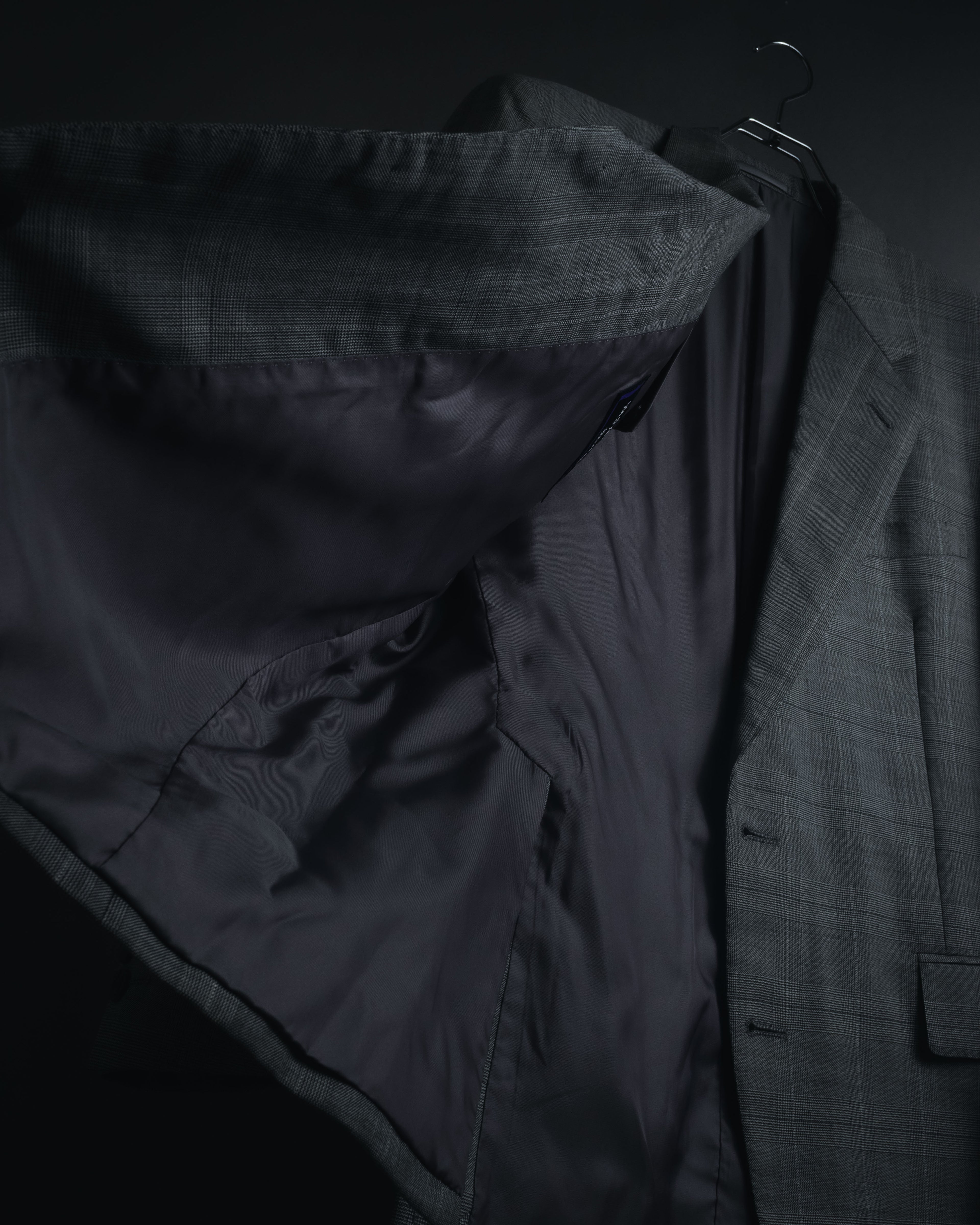 "YVES SAINT LAURENT" 80’s-90’s glen check tailored suit set