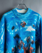 "PRADA" Abstract all over print mohair blend knit