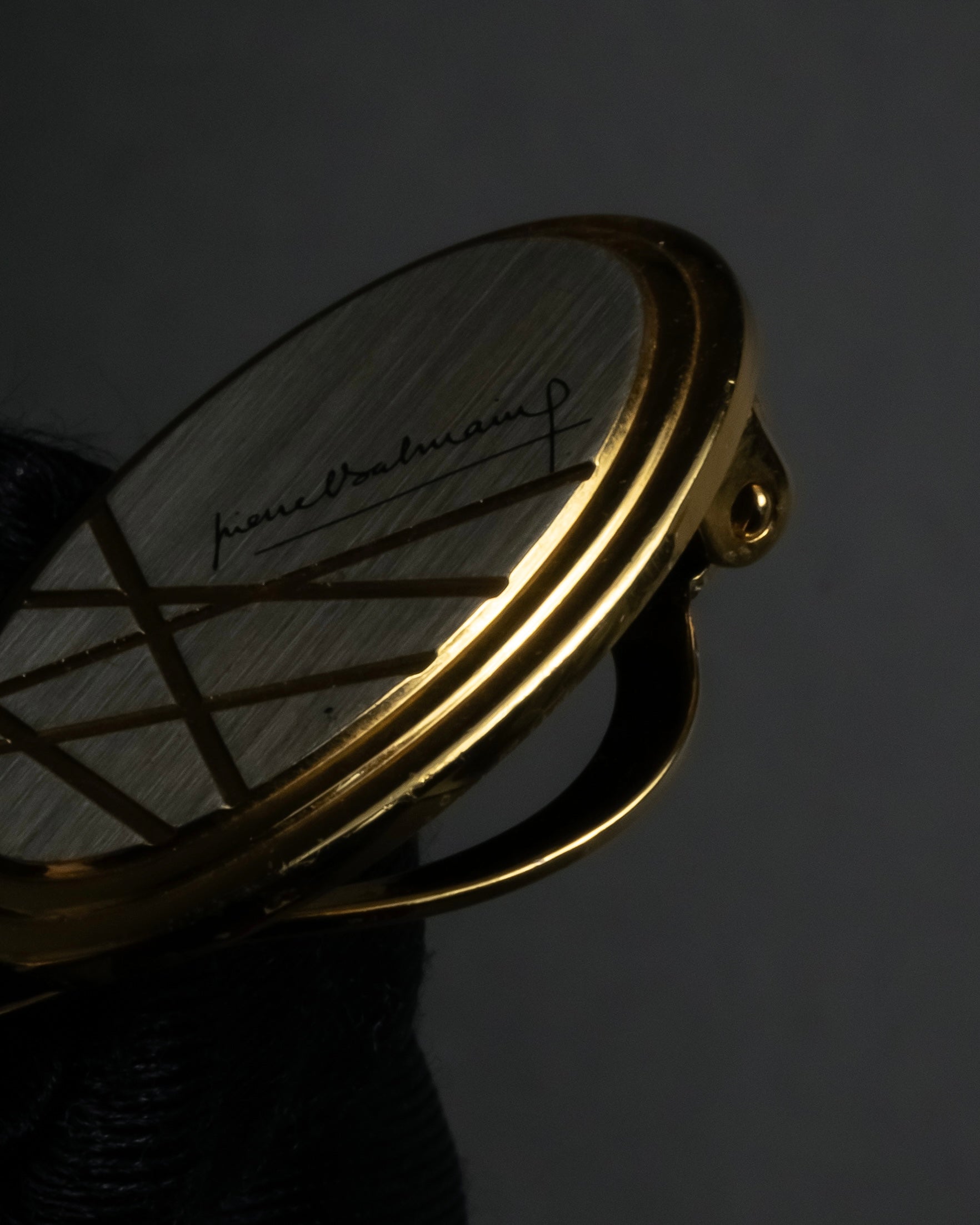 "BALMAIN" Abstract line motif scarf clip pendant