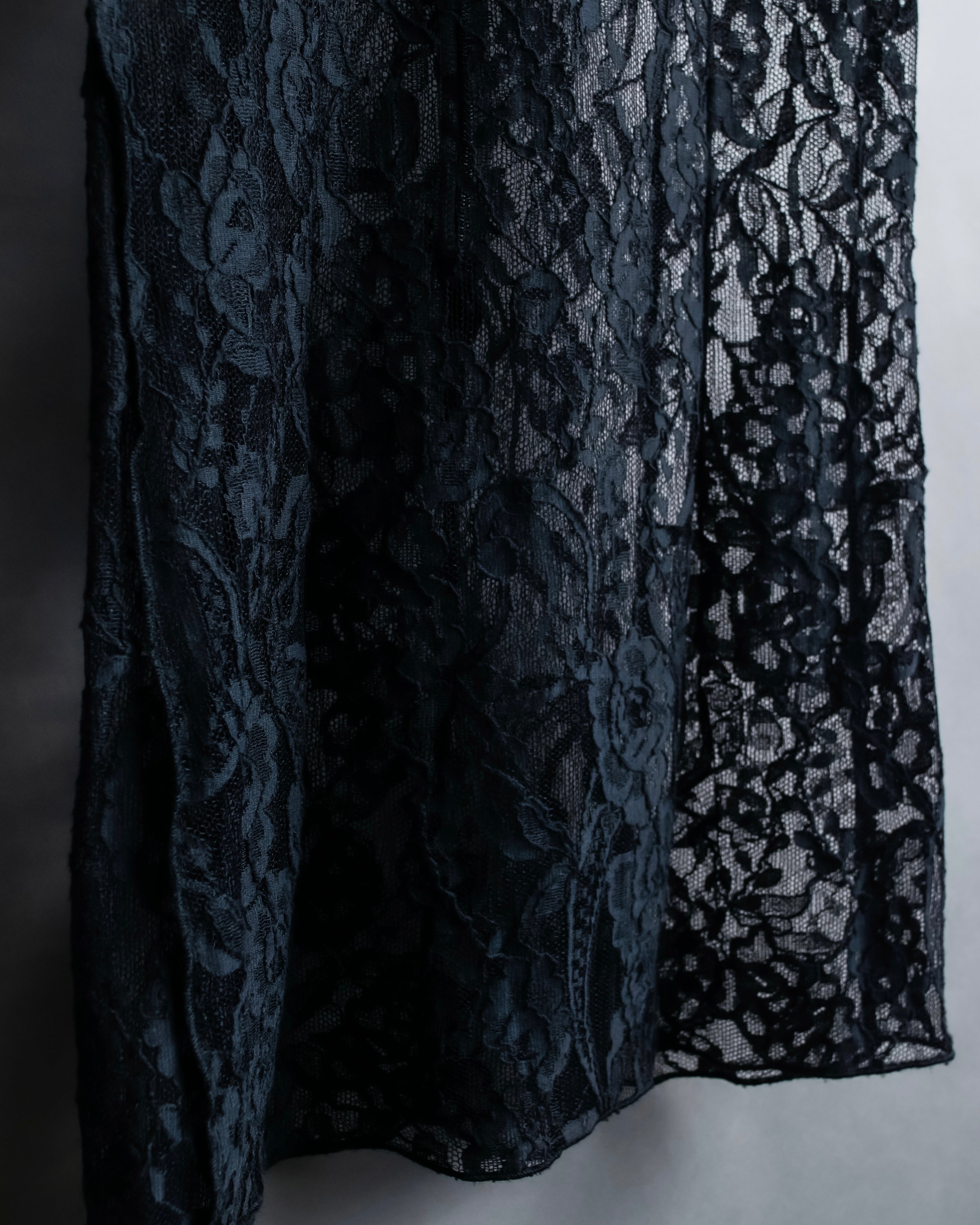 "D&amp;G" Botanical pattern lace shift dress