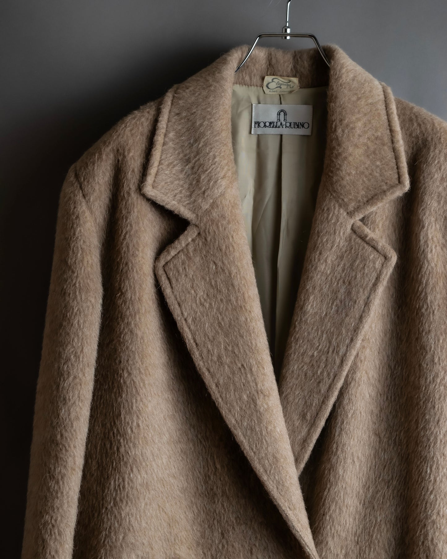 "FIODELLA RUBINO" Brushed beige double breasted chester coat