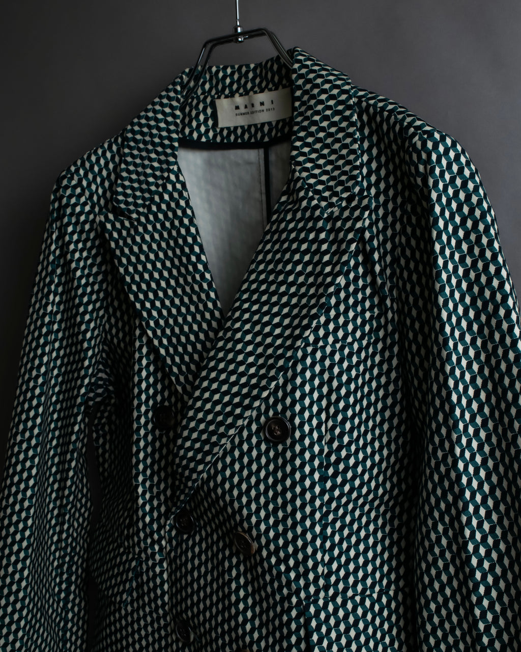"MARNI" Geometric pattern double-breasted tailored jacket