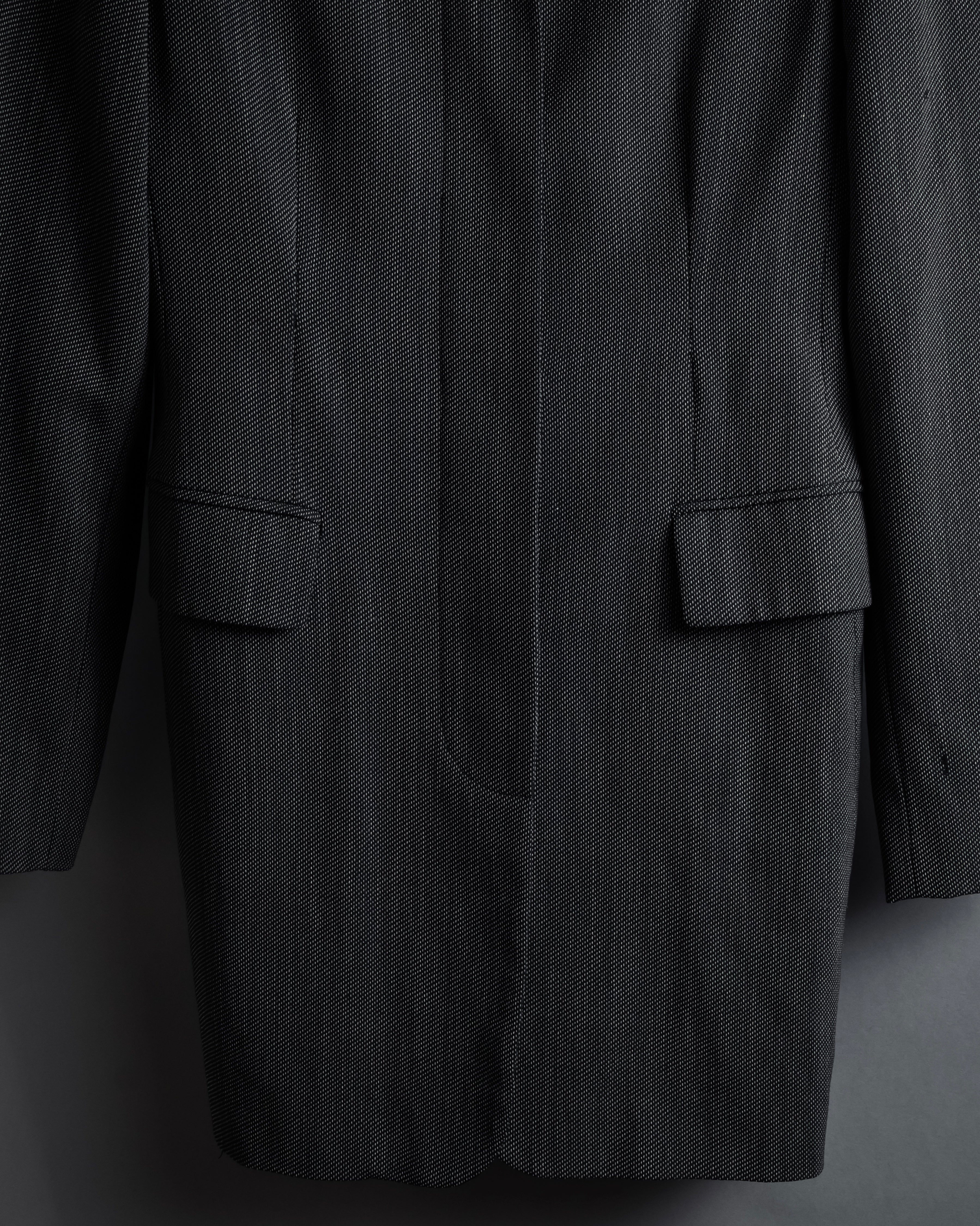 "Max Mara" 90’s-00’s Minimal fly-front stretch sten collar jacket