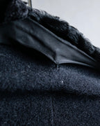 "Max Mara"
 Swakara fer collar oversized wrap style chester coat