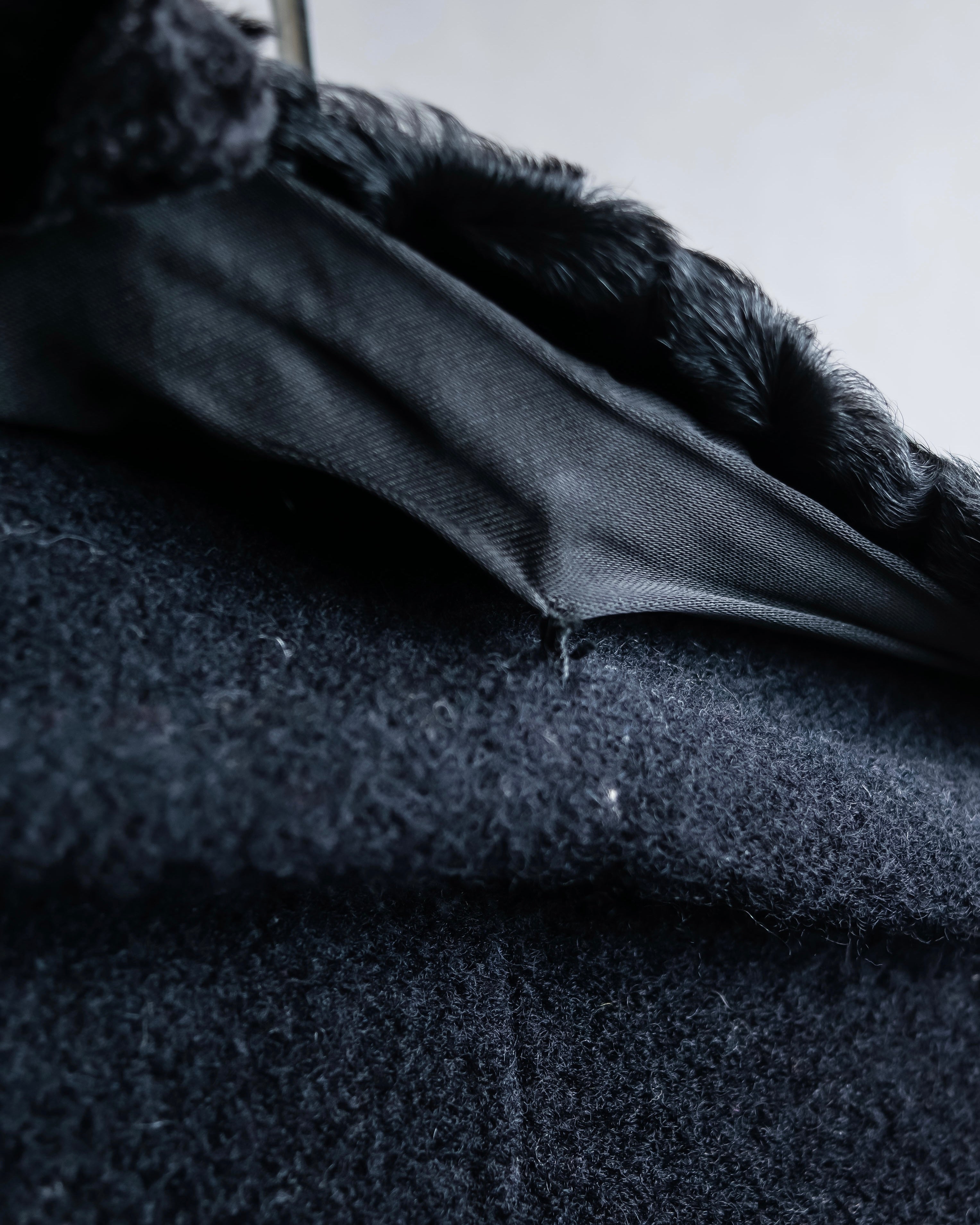 "Max Mara"
 Swakara fer collar oversized wrap style chester coat