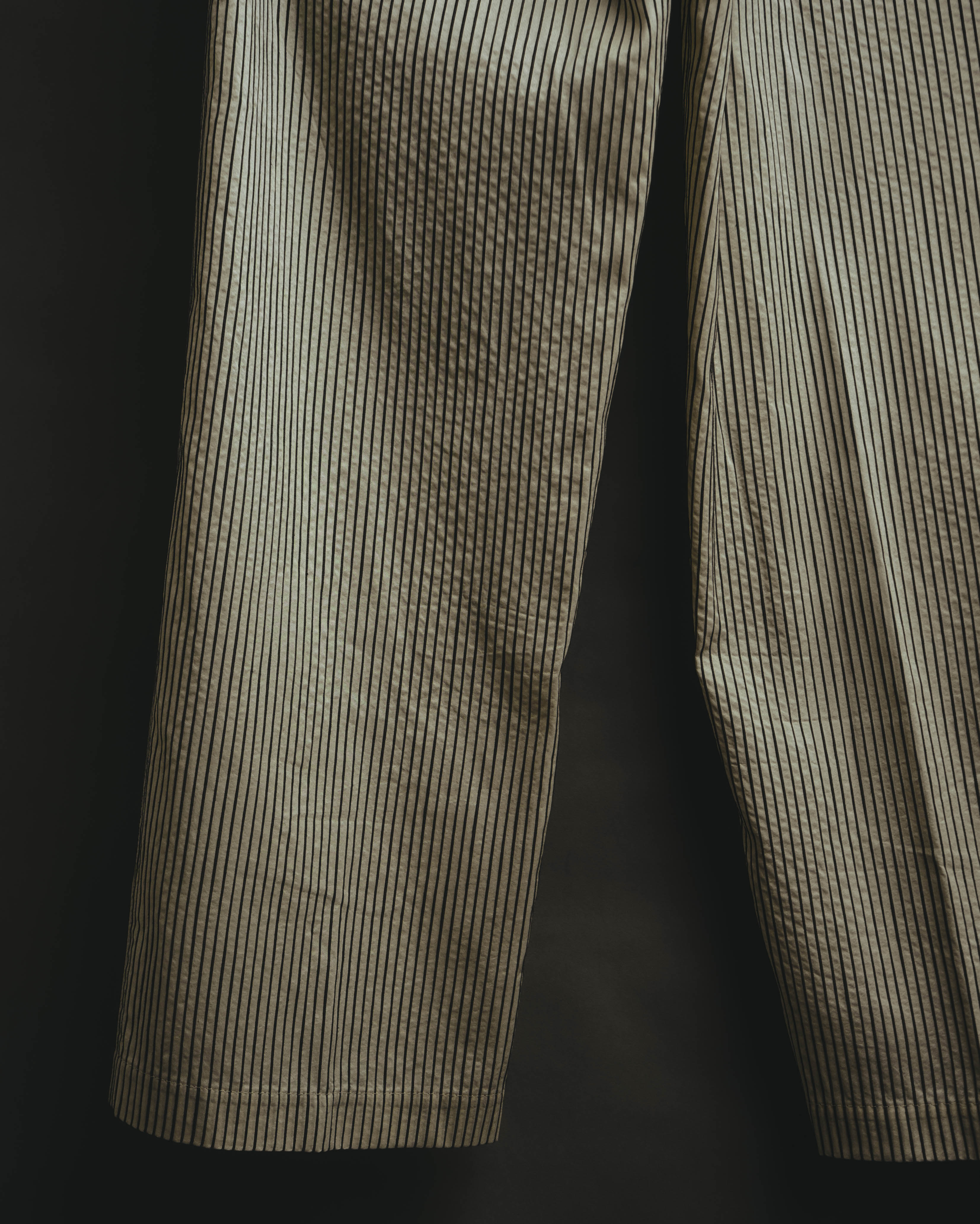 -SPECIAL- “Christian Dior” 20’s silk cotton striped straight trousers