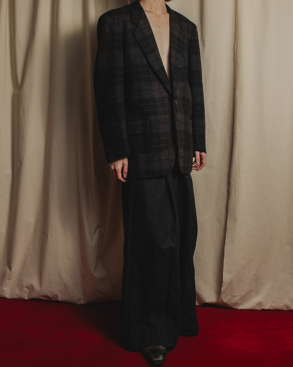Chaqueta a cuadros de corte recto de la colección 88AW de COMME des GARÇONS HOMME