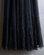 "LOUIS VUITTON" Tiered embroidered design flared skirt