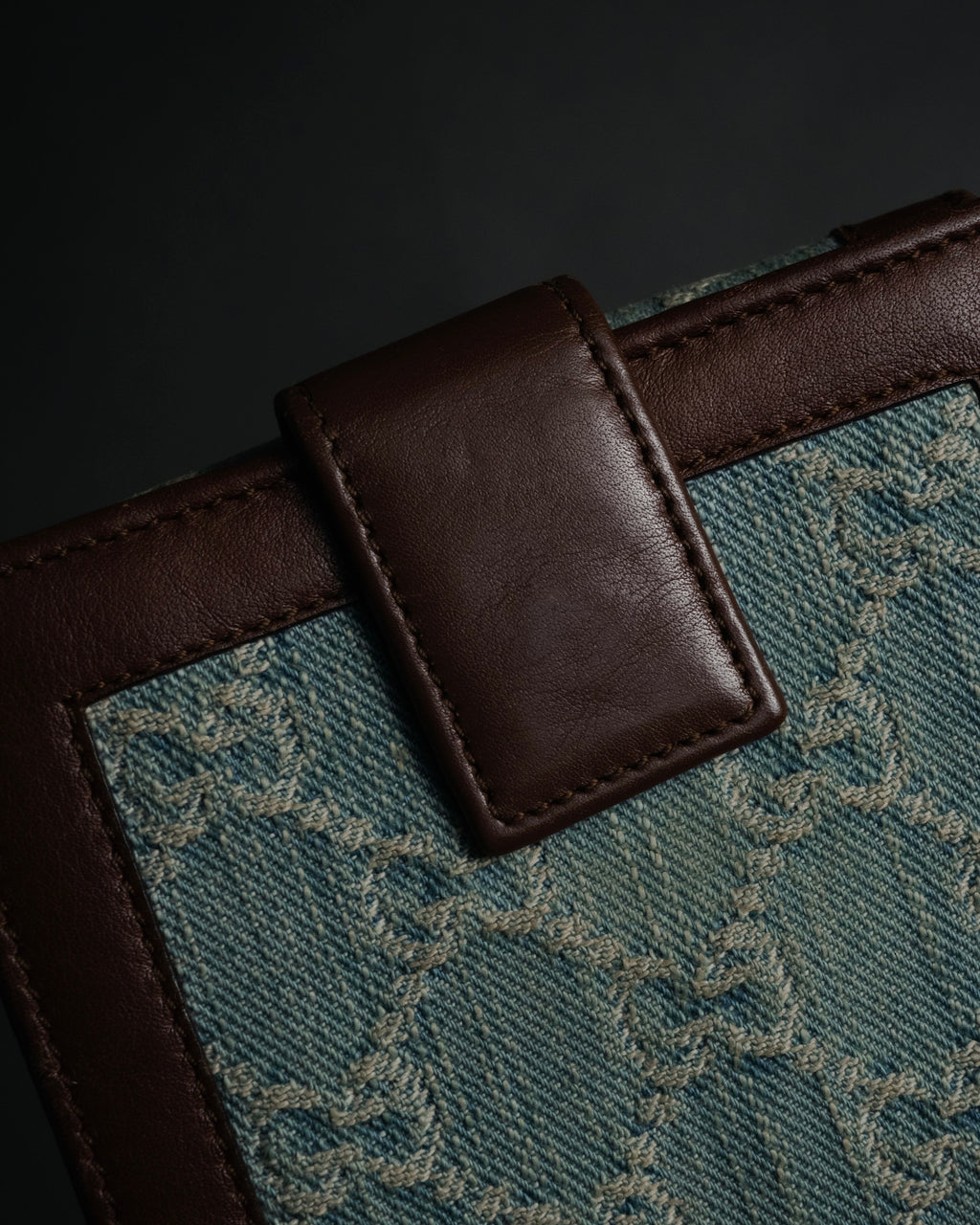 “GUCCI” 00’s GG denim script logo wallet