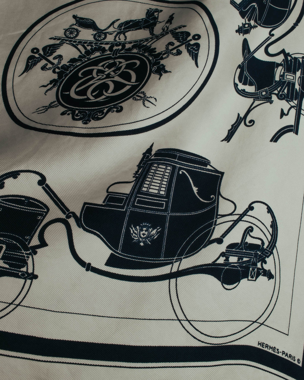 "Hermès" Classic ex libris silk scarf