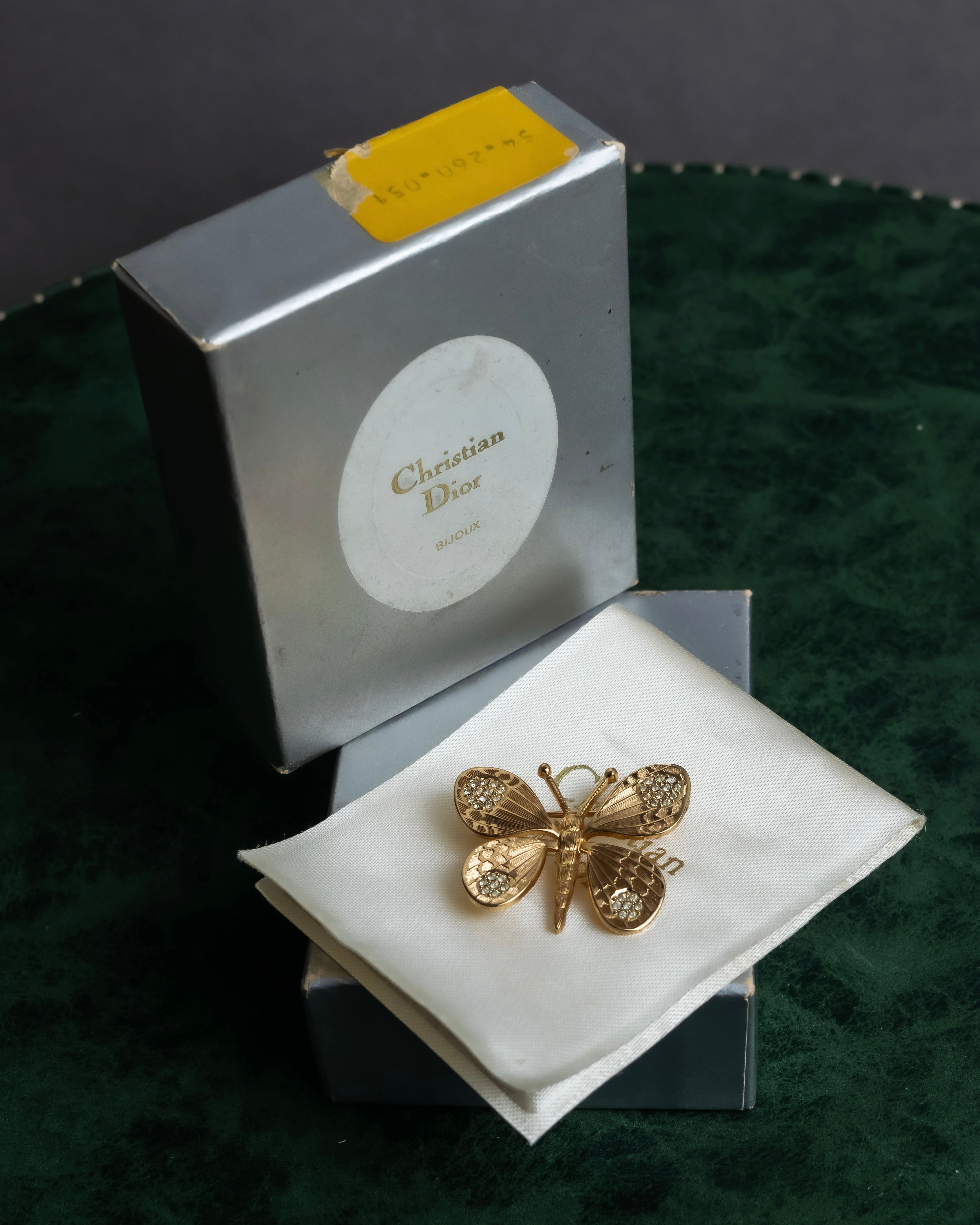 "Christian Dior" Butterfly motif gold brooch