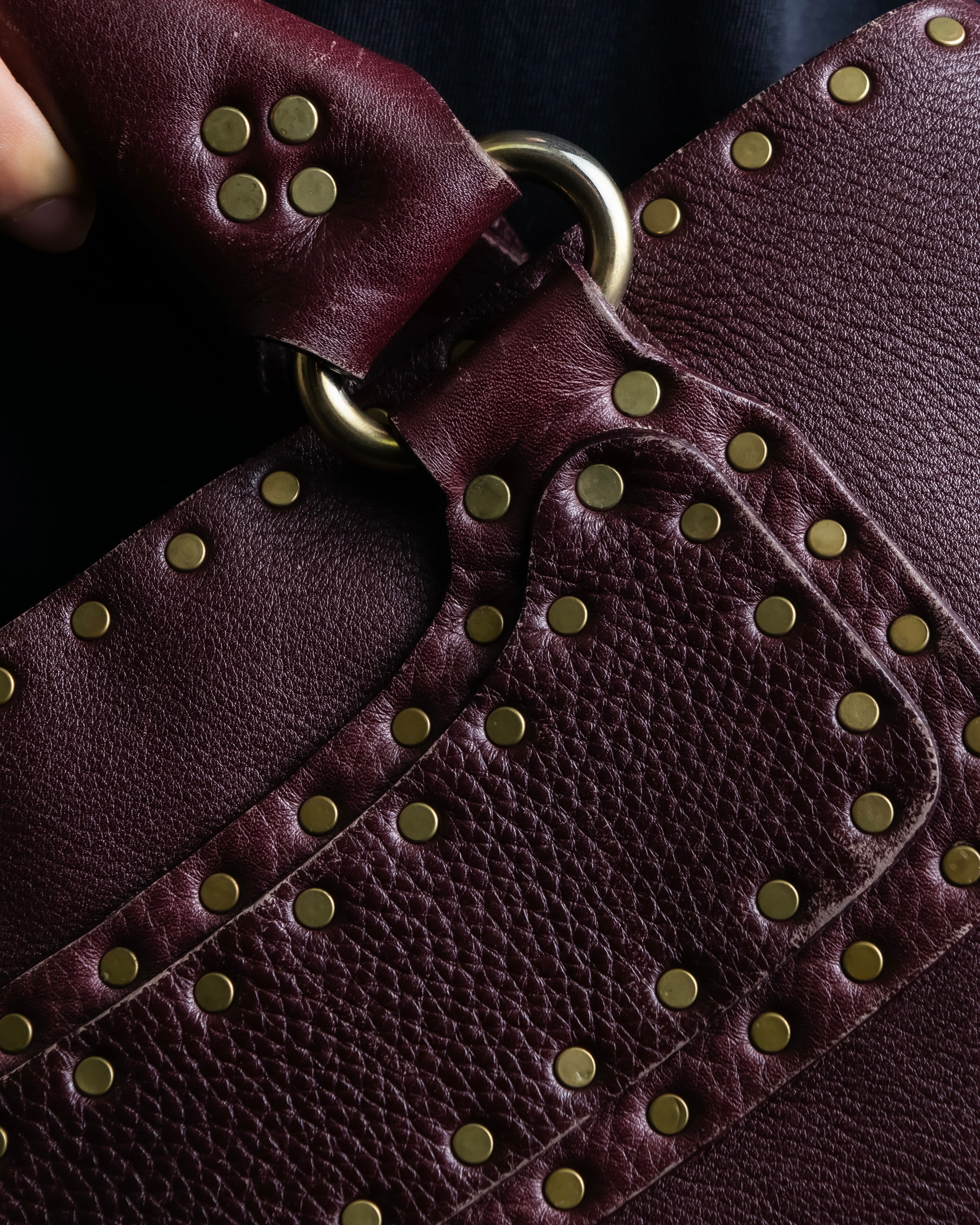 "CELINE" Stud design bordeaux color boogie bag