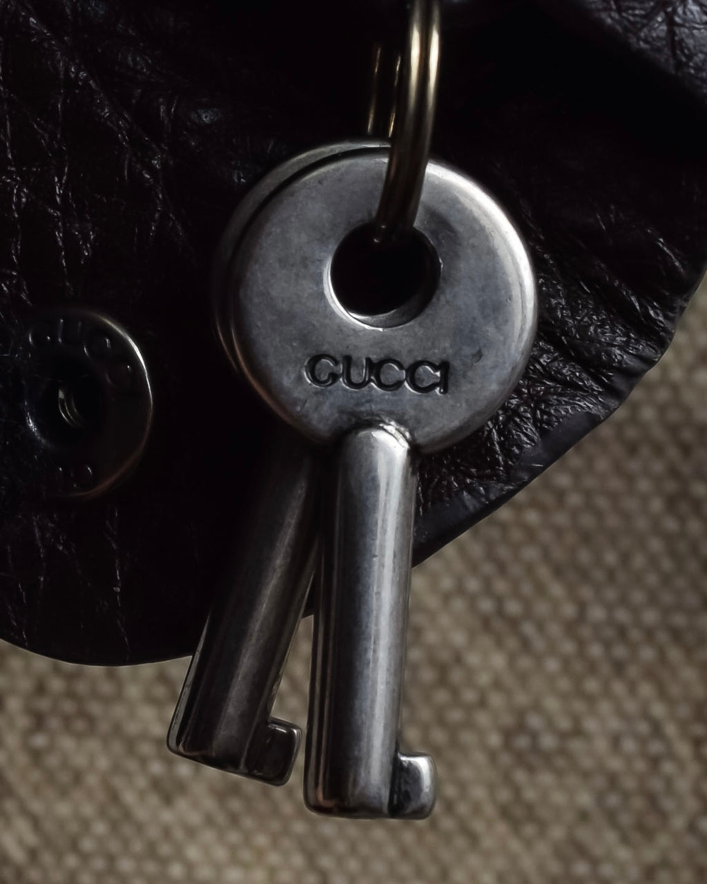 "GUCCI" GG pattern canvas leather combination boston bag