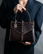 "YVES SAINT LAURENT" Crocodile pattern stitching handbag