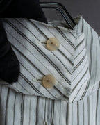 "LOEWE" Balloon sleeve striped high neck shirt
