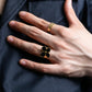 "CHANEL" Coco mark engraved butterfly motif ring