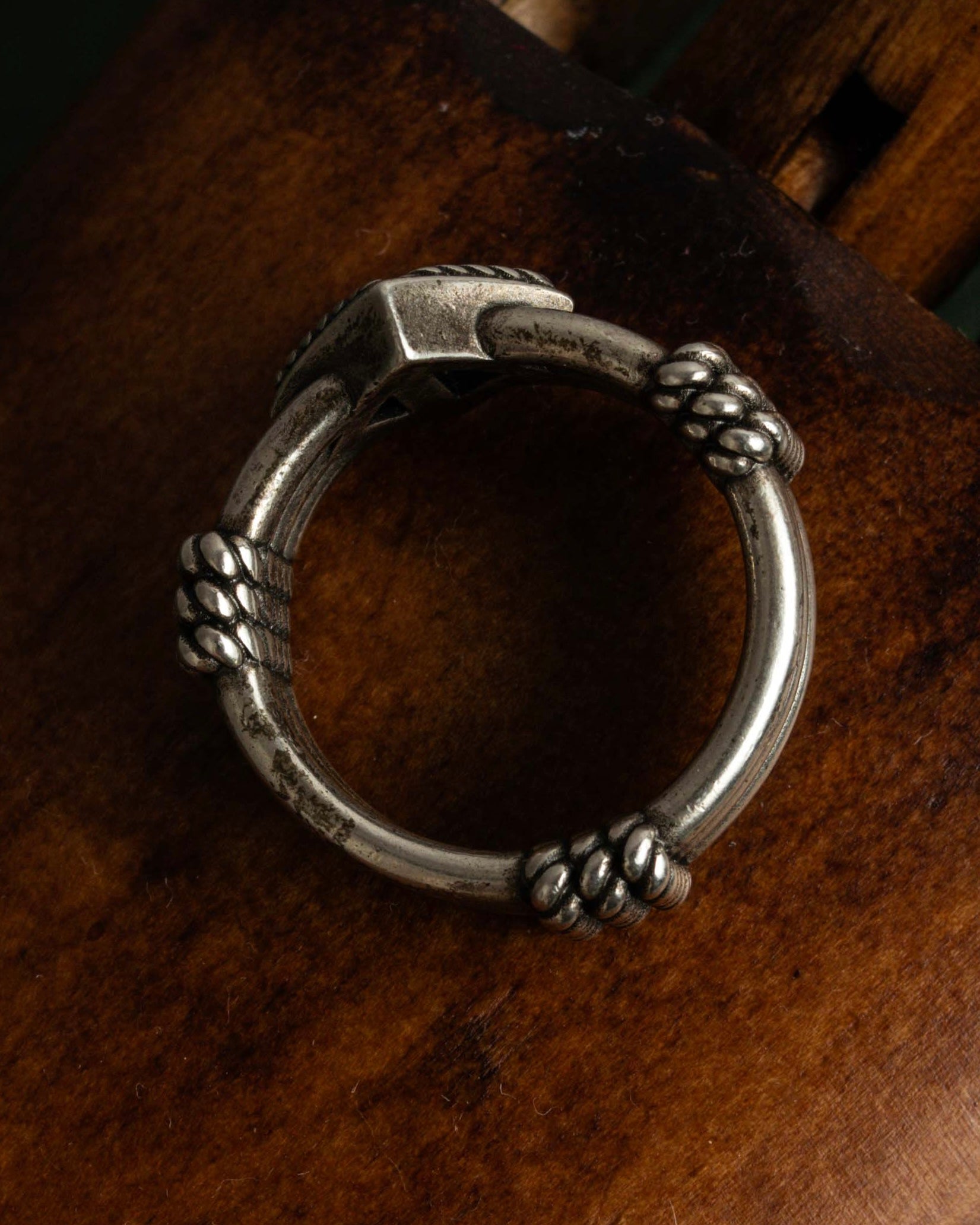 "Christian Dior" Buffalo design silver ring