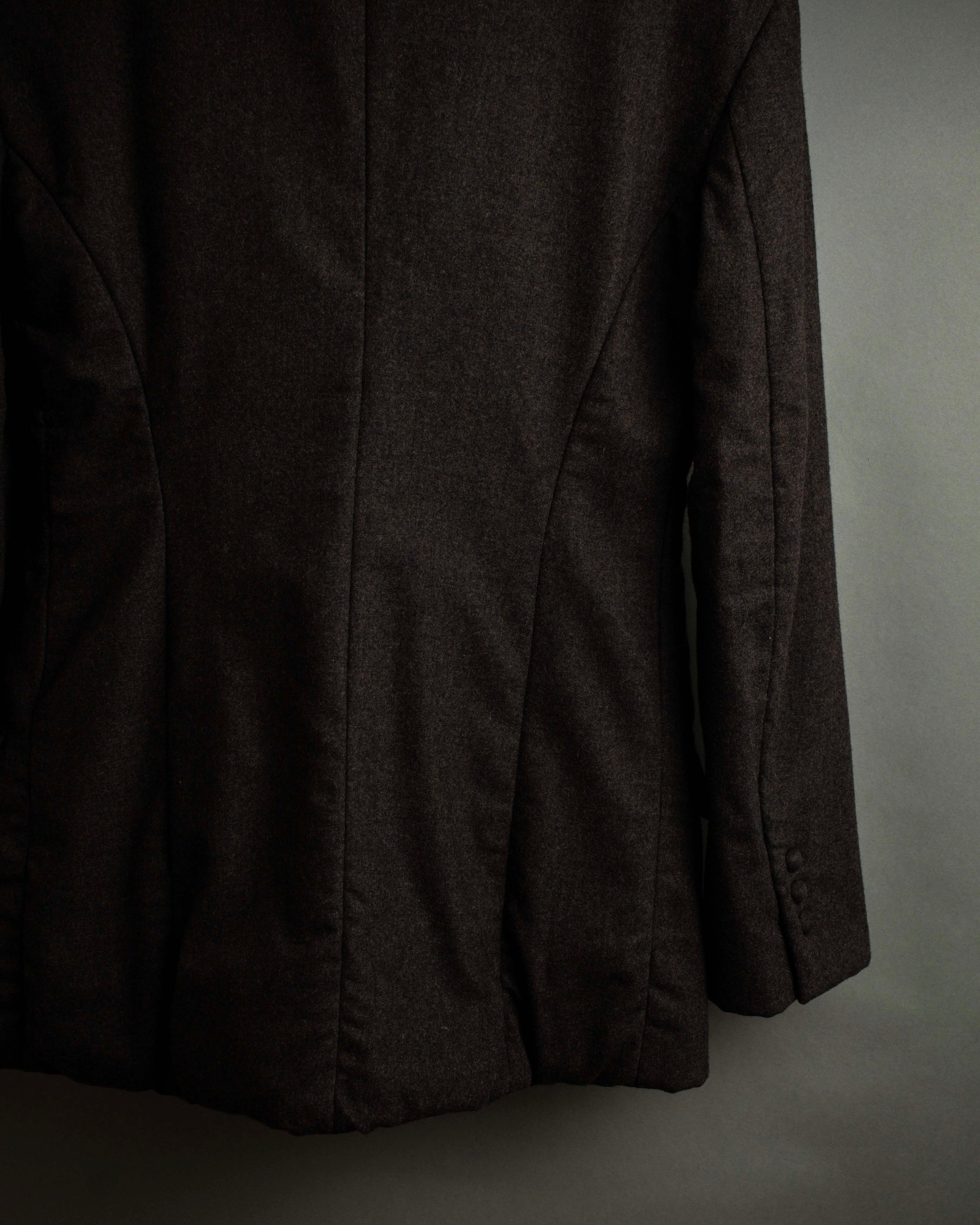 "FENDI" Double-breasted heavy duty wool flannel jacket