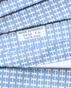 HERMES/ H Logo Silk Tie Sky Blue × Whigte