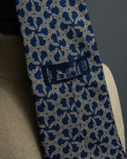 "HERMES" Saddlery anchor chain motif silk neck tie
