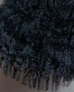 "EMPORIO ARMANI"  Fur fringe design cropped sleeve pullover