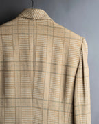 "Christian Dior" Glen check pattern beautiful shape tailored jacket