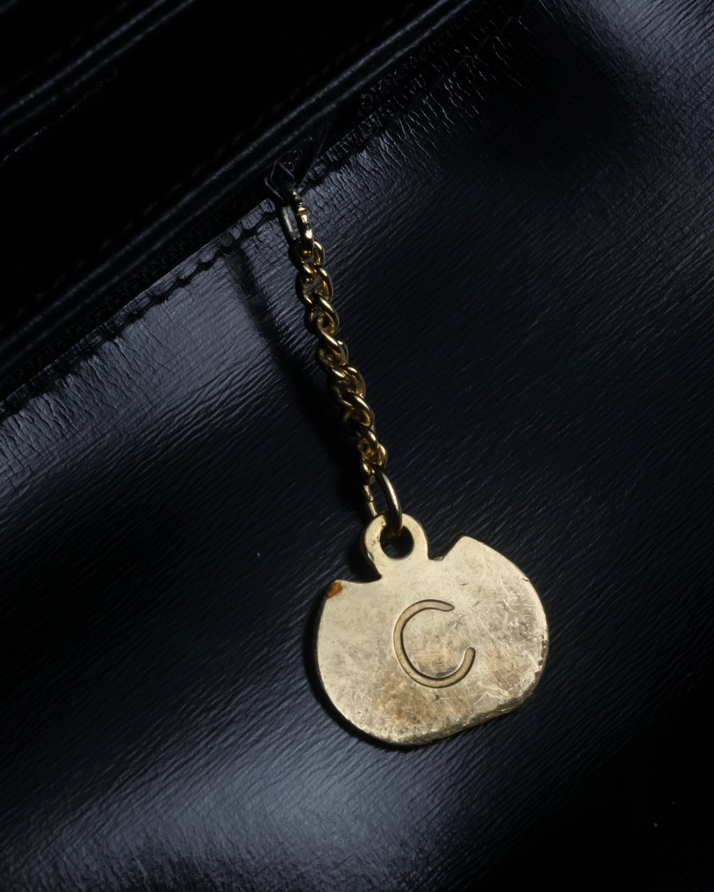 "CELINE" Classic flap design leather shoulder bag