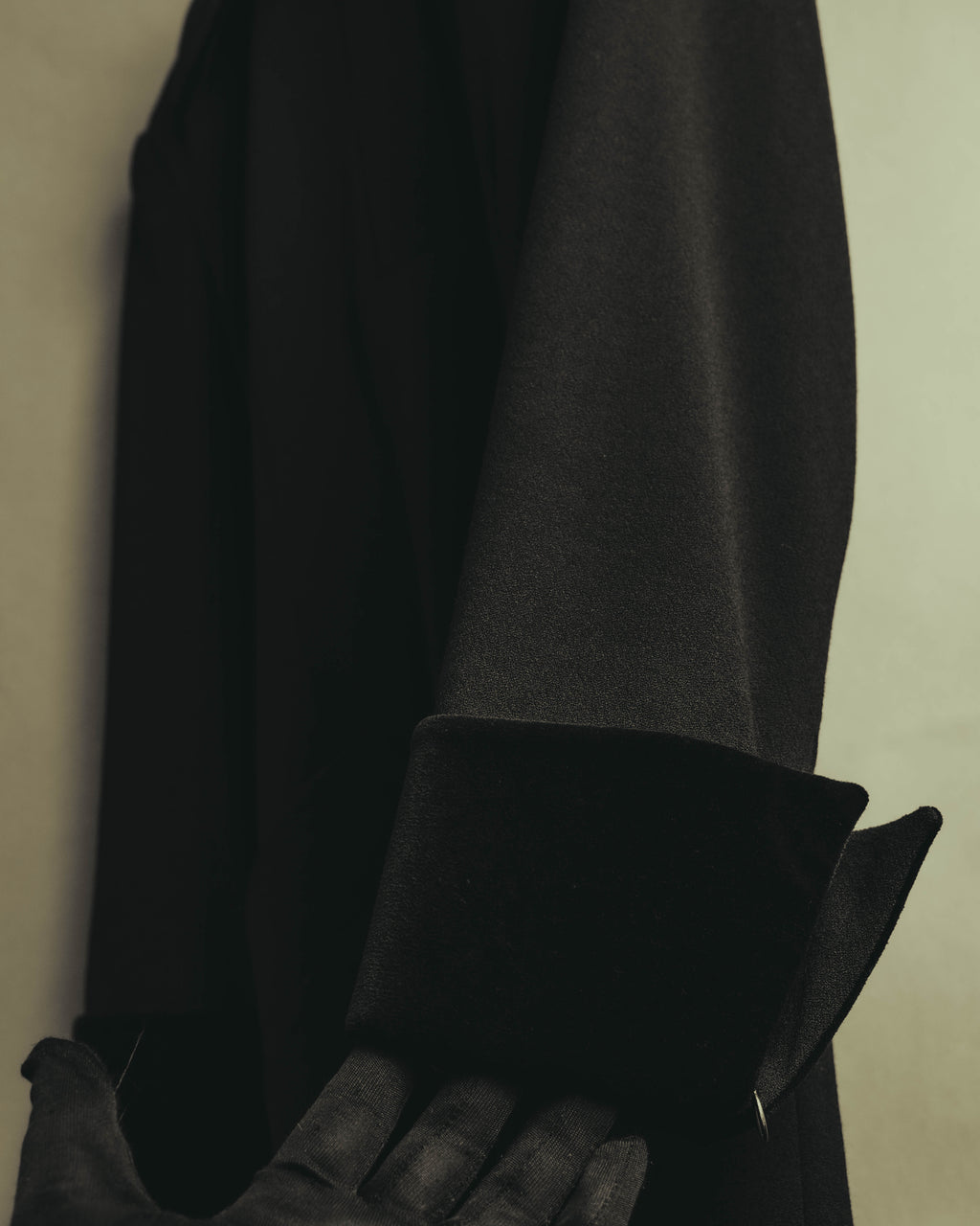 "CELINE" 80's Velvet collar maxi coat dress